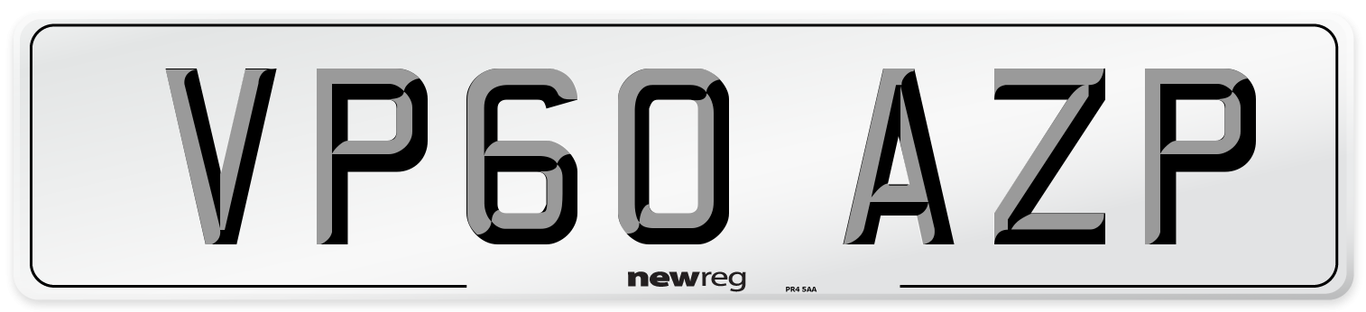 VP60 AZP Number Plate from New Reg